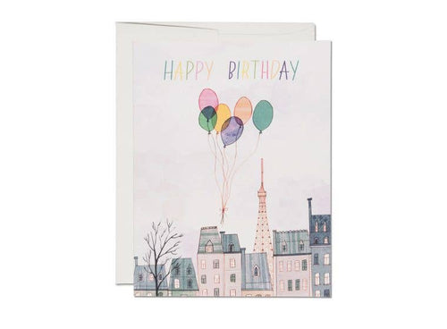 Paris Balloon Birthday Card