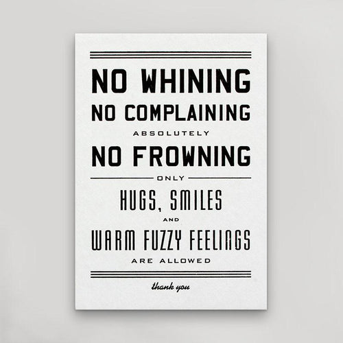 No Whining Postcard